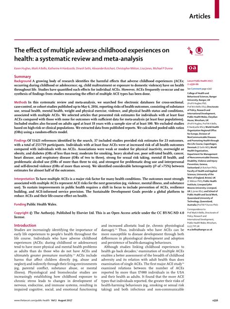 The effect of multiple adverse childhood experiences on health: a .